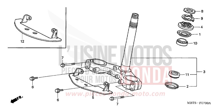LENKSCHAFT von Varadero ABS PEARL BREEZY BLUE (PB341) von 2006